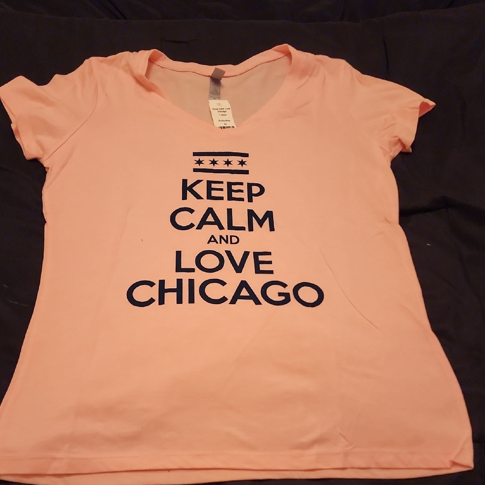 Next Level Apparel Peach 'Keep Calm and Love Chicago' Tee